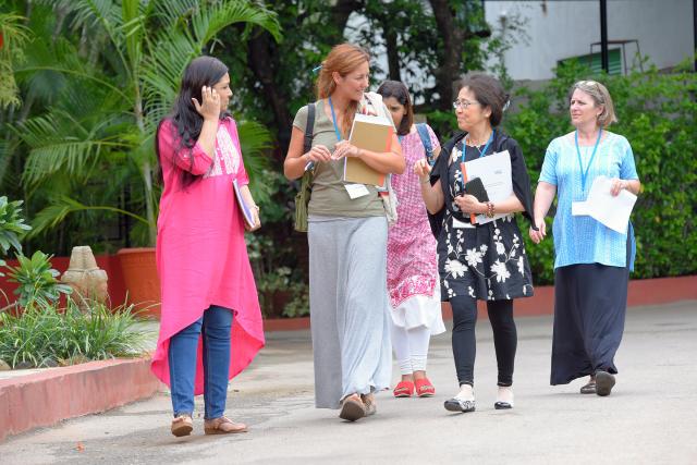 Montessori colleagues walking together