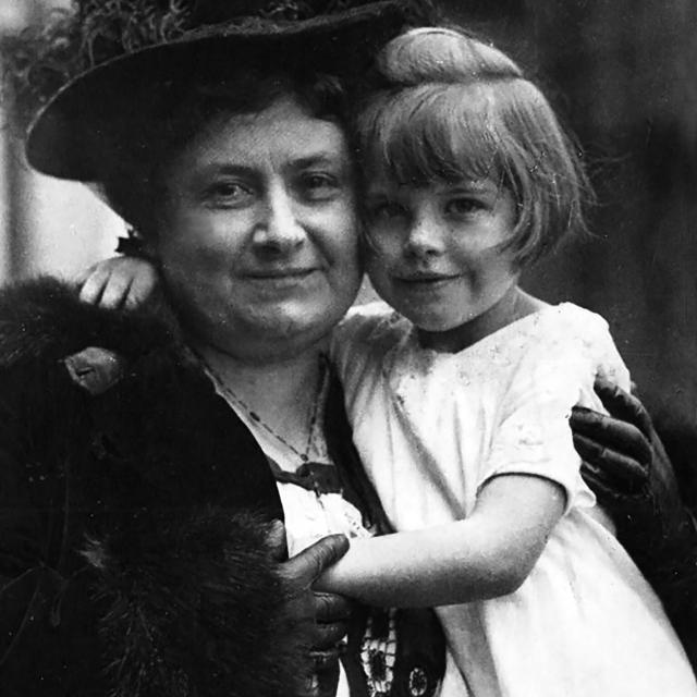 Maria Montessori and young girl
