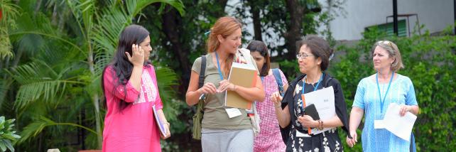 Montessori colleagues walking together